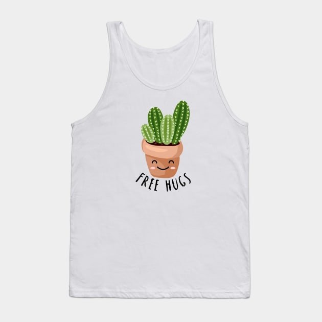 Free Hugs - Happy Cactus design Tank Top by Plantitas